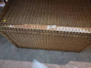 Basket weave exterior wicker chest...