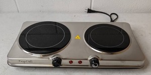 lot 139 image: MegaChef Portable Dual Vitro-Ceramic Infrared Cooktop
