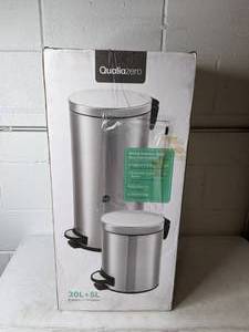 lot 368 image: QualiaZero 30L  8 Gal  5L  1.3 Gal Round Step Can Combo