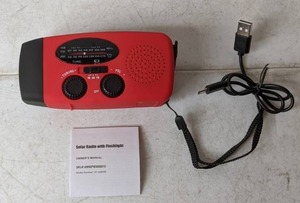 lot 382 image: SolarHand CrankUSB Emergency Weather Radio with Flashlight