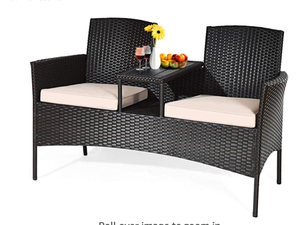 lot 108 image: Adreanne Wicker Tete-a-Tete Bench