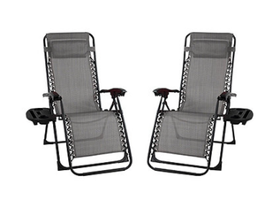 lot 114 image: Patio Premier 2-Pc. Zero Gravity Chair Set