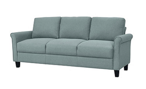 lot 228 image: Beautiful Round Arm Sofa - Cherry Red