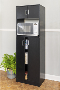 lot 233 image: Lillian Microwave Pantry - Dark Brown