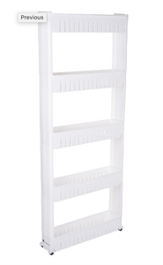lot 196 image: Lavish Home Slim Slide Out 5-Tier Storage Tower with Wheels