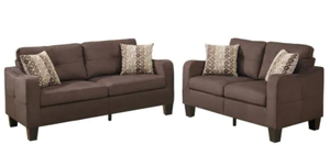 lot 239 image: Calabria 2-Piece Brown Sofa Set
