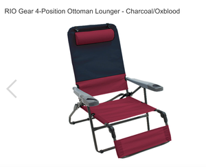 lot 281 image: RIO Gear 4-Position Ottoman Lounger - CharcoalOxblood