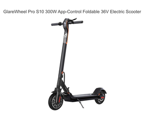 lot 287 image: GlareWheel Pro S10 300W App-Control Foldable 36V Electric Scooter