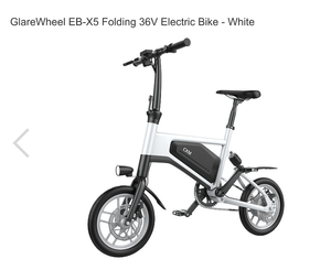 lot 292 image: GlareWheel EB-X5 Folding 36V Electric Bike - White