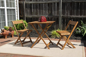 lot 296 image: Linon Rockport Acacia 3-Pc. Patio Set
