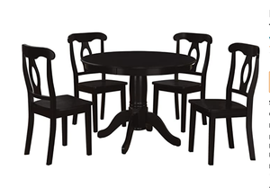 lot 339 image: DOREL Living Aubrey 5 piece Traditional Height Pedestal Dining Set