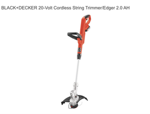 lot 363 image: BLACKDECKER 20-Volt Cordless String TrimmerEdger 2.0 AH