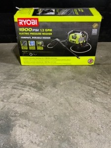 lot 7 image: RYOBI 1900 PSI 1.2 GPM Cold Water Wheeled Electric Pressure Washer. See Pictures