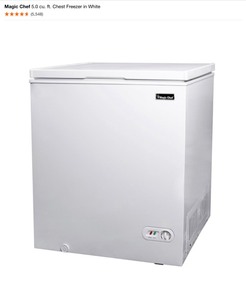 lot 59 image: Magic Chef 5.0 cu. ft. Chest Freezer in White. See Pictures