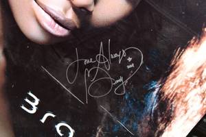 lot 19 image: Brandy Human CD Foamcore Promotional Sign Autograph