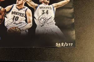 lot 54 image: 2013 Minnesota Timberwolves Team Autograph 22x17 Photo 577