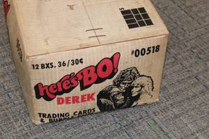 lot 98 image: Sealed Case 1981 Fleer Heres Bo Derek Unopened Wax Boxes