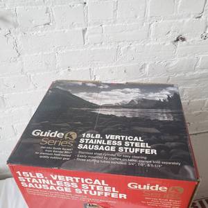 lot 35 image: 15lbs. Guide Stainless Steal Sausage Stuffer