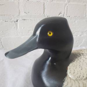 lot 21 image: Wooden Bird Factory Blue Bill Drake