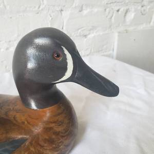 lot 30 image: Wooden Bird Factory Blue-Winged Teal Drake