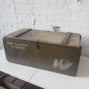 lot 92 image: Antique Military Trunk and Contents