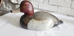 lot 40 image: Big Sky Carver Signed Duck Decoy  Redhead Duck