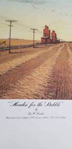lot 43 image: Les Kouba Signed and Numbered Print  HEADIN FOR THE STUBBLE