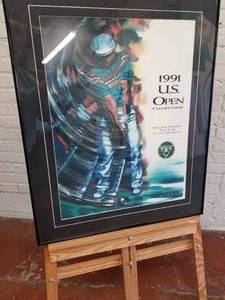 lot 68 image: Framed 1991 US Open Championship Poster by B. Hall