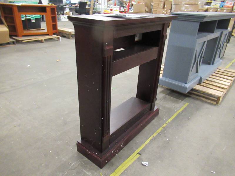 lot 32 image: Cambridge 3437-1 Dark Cherry 34 In Fireplace Mantel (Electric Fireplace NOT INCLUDED)