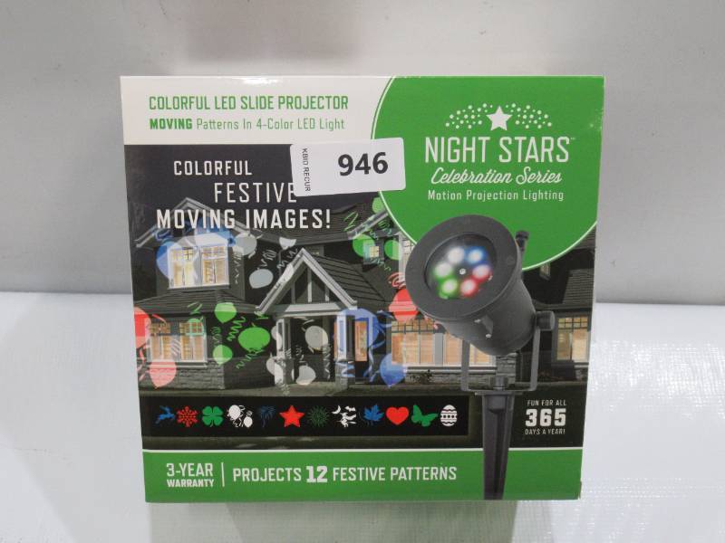 lot 946 image: NIGHT STARS LL02-HC-CLED LED LIGHTSHOW HOLIDAY ICON MOTION PROJECTOR, WHITE
