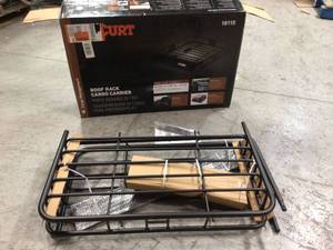 lot 3 image: 41-12 x 37 (W) x 4 (H)  Black Steel Basket Cargo Carrier  by CURT Customer Returns See Pictures