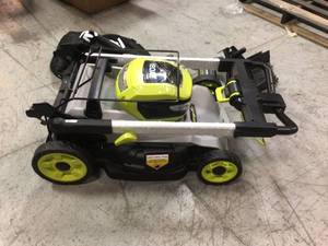 lot 4 image: 40V HP Brushless 21 in. Battery Walk Behind Push Lawn Mower with 7.5 Ah Battery and Rapid Charger by RYOBI Customer Returns See Pictures