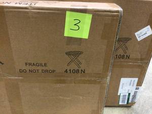 lot 103 image: Set of 2 Shine Company Adirondack Natural Round Wood Outdoor Side Folding Table not used