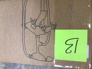 lot 113 image: Akdy Stand Alone Tub Filler with Floor Mount - Freestanding 39.37 in Tub Matt Black Faucet - Easy Installation see pictures