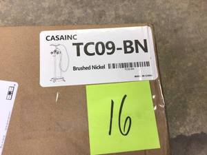 lot 116 image: CASAINC 3-Handle Luxury Claw Foot Freestanding Tub Faucet in Brushed Nickel not used see pictures