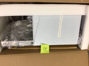 lot 121 image: AKDY 30 in. 343 CFM Convertible Wall Mount Black Stainless Steel Kitchen Range Hood with Touch Panel see pictures