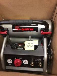 lot 125 image: Husky 4.5 Gal. Portable Electric-Powered Silent Air Compressor