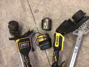 lot 140 image: Lot of Dewalt Flexvolt Outdoor Tools used customer returns see pictures