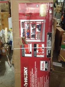 Red 4-Tier Heavy Duty Industrial Welded Steel Garage Shelving Unit (77 in. W x 78 in. H x 24 in. D) Customer Returns See Pictures