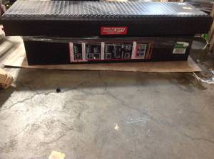 71.38 in. Matte Black Aluminum Full Size Crossbed Truck Tool Box  Customer Returns See Pictures