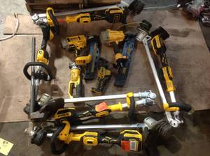 Lot of Assorted of  Dewalt Tools Various Models and Conditions for Parts See Pictures
