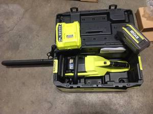 RYOBI 40V HP Brushless 18 in. Cordless Battery Chainsaw with 5.0 Ah Battery and Charger No Tested Customer Returns See Pictures