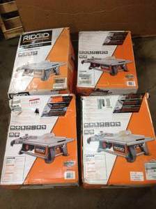 Lot of 4 RIDGID 6.5 Amp Corded 7 in. Table Top Wet Tile Saw Customer Returns See Pictures