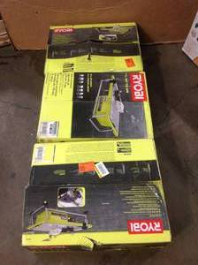 Lot of 3 RYOBI 0.75 HP 7 in. 4.8 Amp Tabletop Tile Saw Customer Returns See Pictures