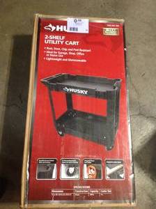 Husky 2-Tier Plastic 4-Wheeled Service Cart in Black Customer Returns See Pictures