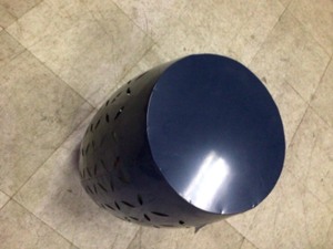 lot 29 image: Christopher knight home jorell lace cut iron accent table,dark blue
