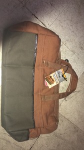 lot 40 image: Bucket Boss 17 in. Riggers Tool Storage Canvas Tool Bag with 30 Pockets