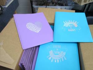 Box of Blue & Lavender Folders...