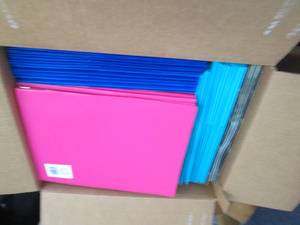 Box of Assorted Poly Folders...