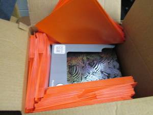 Box of Orange & Black Zebra Poly Fo...